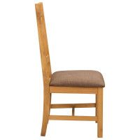 Produktbild för Matstol 2 pcs Massivt Ekträ Grå 45 x 54 x 105 cm