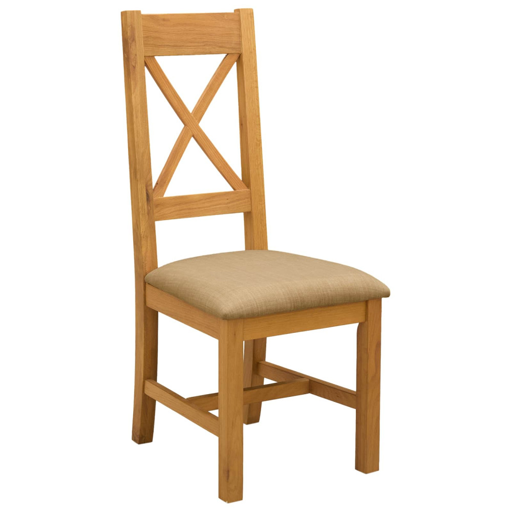 Produktbild för Matstol 2 pcs Massivt Ekträ Beige 45 x 54 x 105 cm