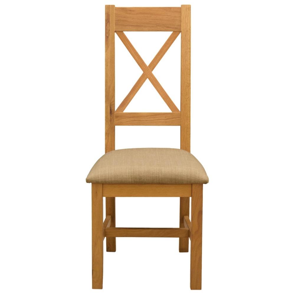 Produktbild för Matstol 2 pcs Massivt Ekträ Beige 45 x 54 x 105 cm