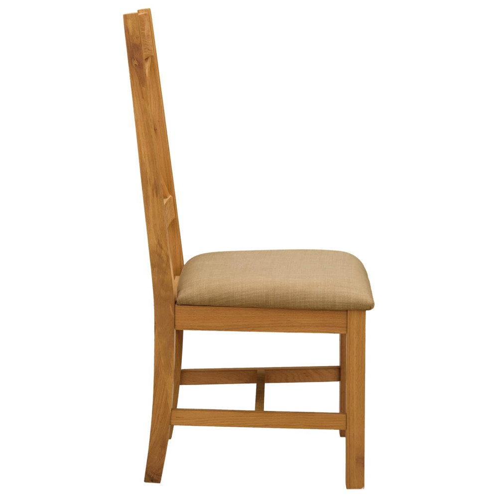 Produktbild för Matstol 2 pcs Massivt Ekträ Beige 45 x 54 x 105 cm