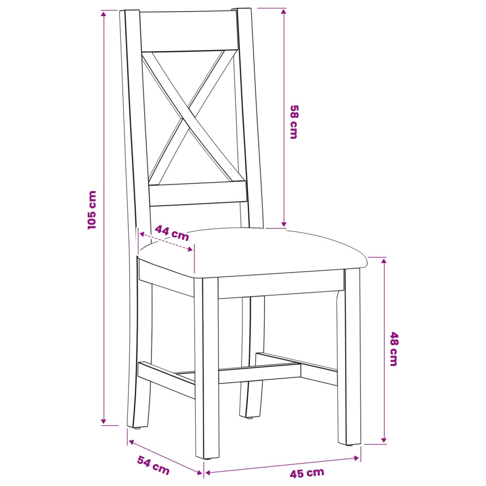 Produktbild för Matstol 2 pcs Massivt Ekträ Beige 45 x 54 x 105 cm