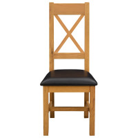 Produktbild för Matstol 2 pcs Massivt Ekträ Svart 45 x 54 x 105 cm
