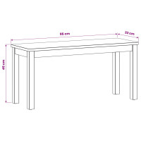 Produktbild för Matbänk 95 x 32 x 45 cm Massivt Ekträ Naturlig