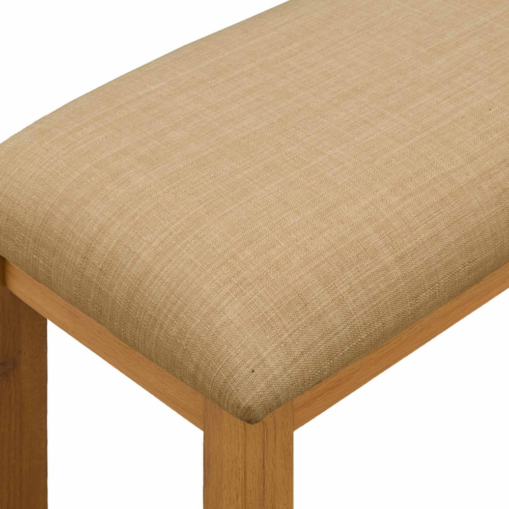 Produktbild för Matbänk 95 x 32 x 45 cm Massivt Ekträ Beige