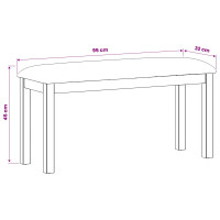 Produktbild för Matbänk 95 x 32 x 45 cm Massivt Ekträ Beige