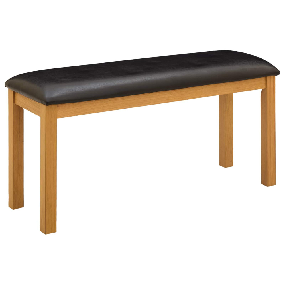 Produktbild för Matbänk 95 x 32 x 45 cm Massivt Ekträ Svart