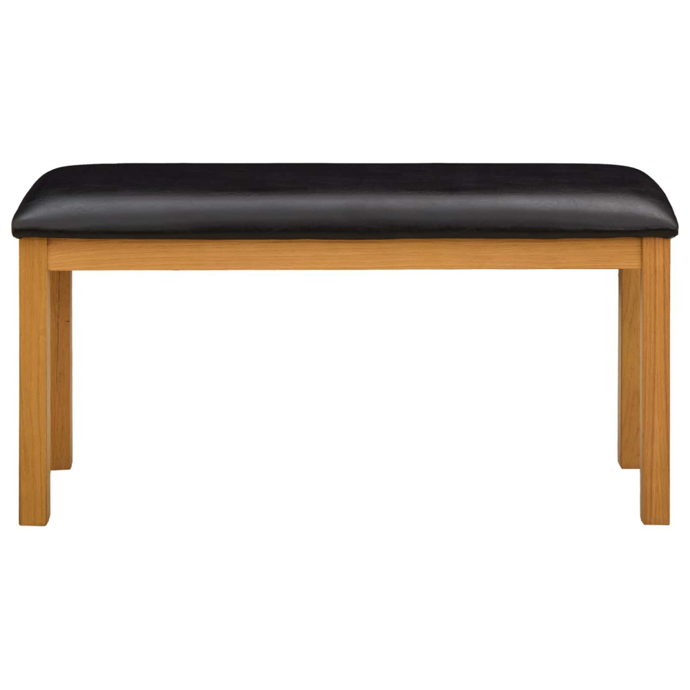 Produktbild för Matbänk 95 x 32 x 45 cm Massivt Ekträ Svart