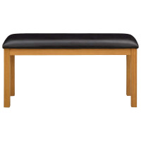 Produktbild för Matbänk 95 x 32 x 45 cm Massivt Ekträ Svart