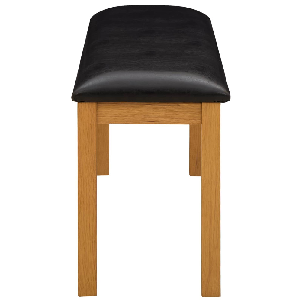 Produktbild för Matbänk 95 x 32 x 45 cm Massivt Ekträ Svart