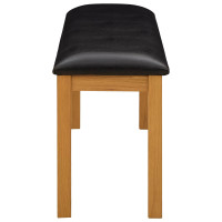Produktbild för Matbänk 95 x 32 x 45 cm Massivt Ekträ Svart