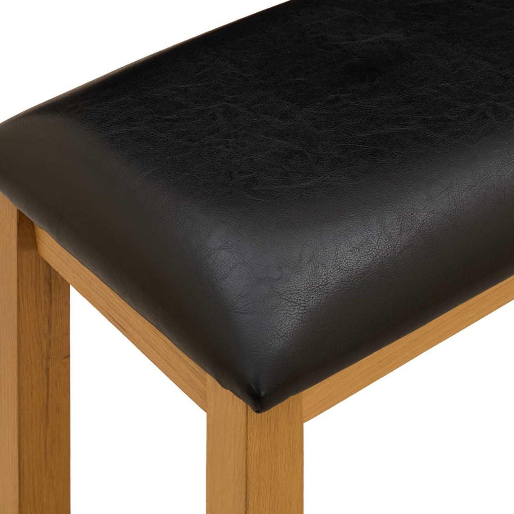 Produktbild för Matbänk 95 x 32 x 45 cm Massivt Ekträ Svart