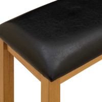 Produktbild för Matbänk 95 x 32 x 45 cm Massivt Ekträ Svart