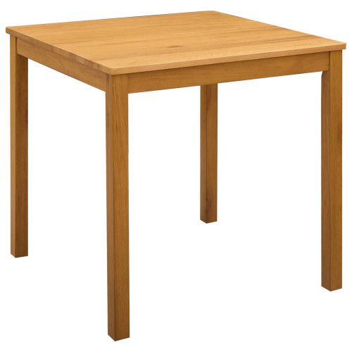 vidaXL Matbord 75 x 75 x 75,5 cm Massivt Ekträ Naturlig Fyrkantig