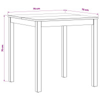 Produktbild för Matbord 75 x 75 x 75,5 cm Massivt Ekträ Naturlig Fyrkantig