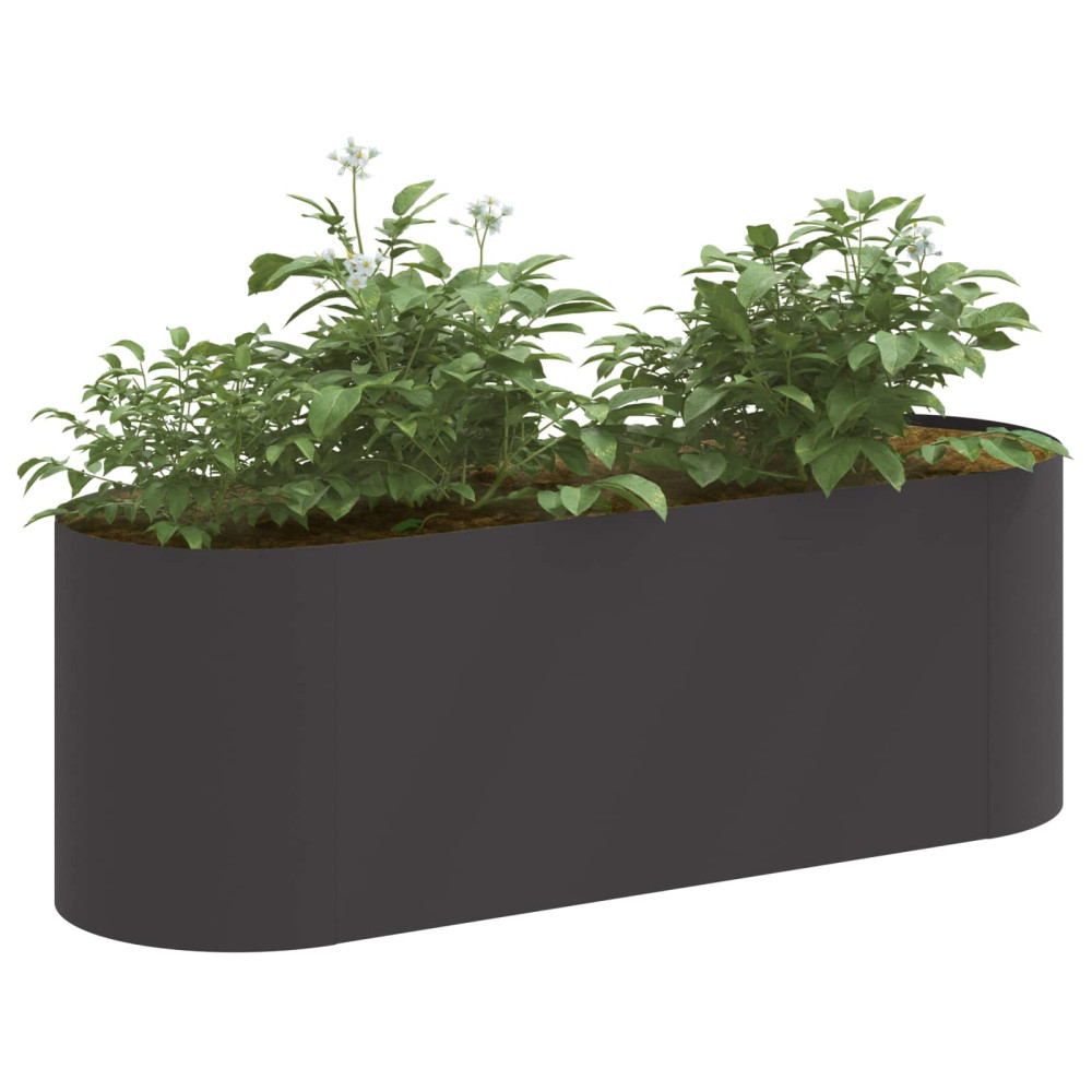 Produktbild för Höjd Trädgårdsbädd Svart 120 x 40 x 40 cm Stål