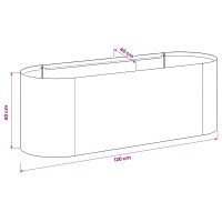 Produktbild för Höjd Trädgårdsbädd Svart 120 x 40 x 40 cm Stål