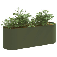 Produktbild för Höjd Trädgårdsbädd Olivgrön 120 x 40 x 40 cm