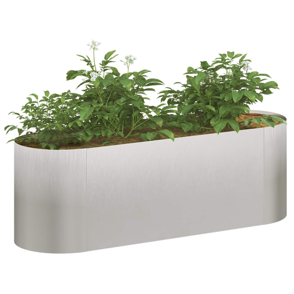 Produktbild för Höjd Trädgårdsbädd Rostfritt stål 120 x 40 x 40 cm