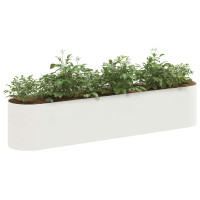 Produktbild för Höjd Trädgårdsbädd Vit 200 x 40 x 40 cm