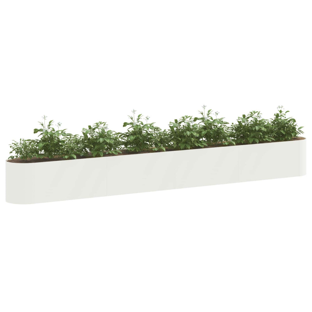 Produktbild för Höjd Trädgårdsbädd Vit 360 x 40 x 40 cm