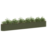 Produktbild för Höjd Trädgårdsbädd Olivgrön 360 x 40 x 40 cm