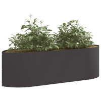 Produktbild för Höjd Trädgårdsbädd Svart 140 x 40 x 40 cm Stål