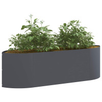 Produktbild för Höjd Trädgårdsbädd Antracit 140 x 40 x 40 cm Stål