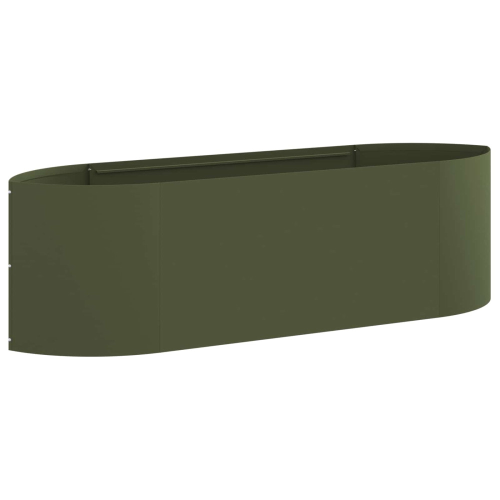 Produktbild för Höjd Trädgårdsbädd Olivgrön 140 x 40 x 40 cm Stål