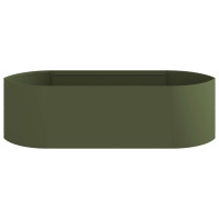 Produktbild för Höjd Trädgårdsbädd Olivgrön 140 x 40 x 40 cm Stål