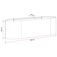 Produktbild för Höjd Trädgårdsbädd Olivgrön 140 x 40 x 40 cm Stål