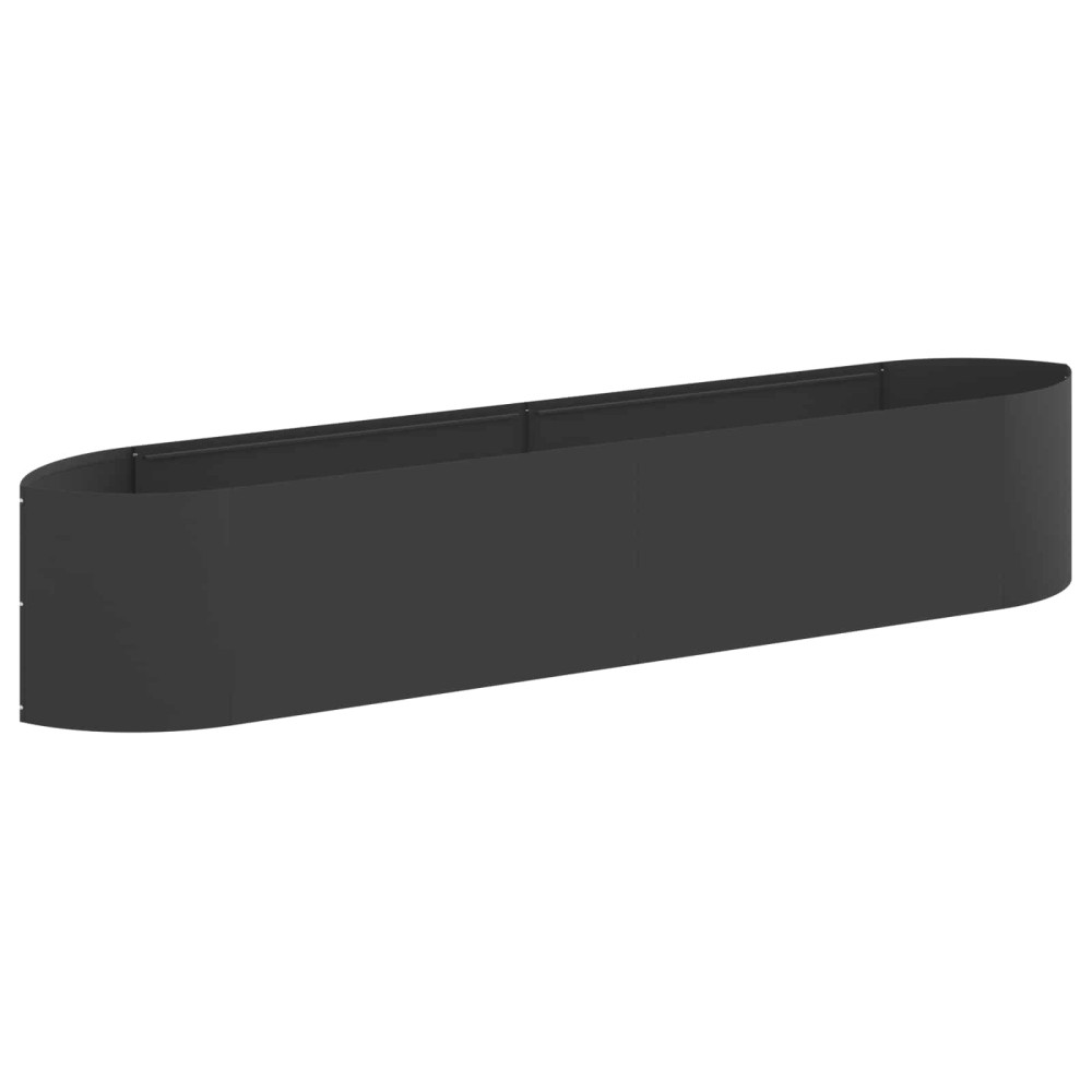 Produktbild för Höjd Trädgårdsbädd Svart 220 x 40 x 40 cm Stål