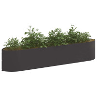 Produktbild för Höjd Trädgårdsbädd Svart 220 x 40 x 40 cm Stål