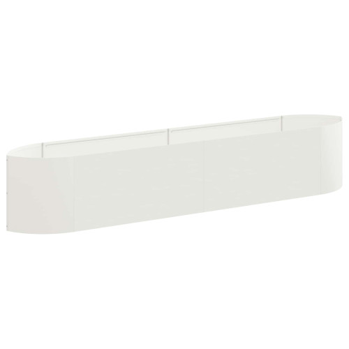 vidaXL Höjd Trädgårdsbädd Vit 220 x 40 x 40 cm Stål