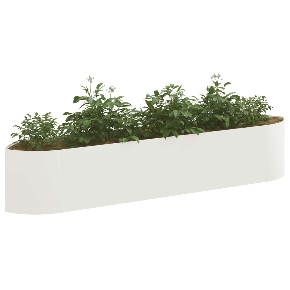 Produktbild för Höjd Trädgårdsbädd Vit 220 x 40 x 40 cm Stål