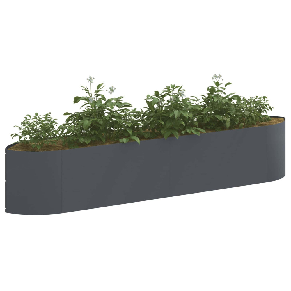 Produktbild för Höjd Trädgårdsbädd Antracit 220 x 40 x 40 cm Stål