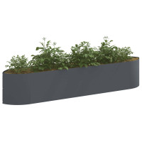 Produktbild för Höjd Trädgårdsbädd Antracit 220 x 40 x 40 cm Stål