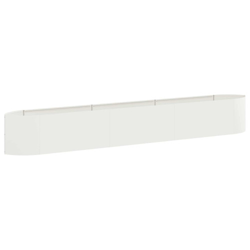 vidaXL Höjd Trädgårdsbädd Vit 300 x 40 x 40 cm Stål