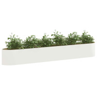 Produktbild för Höjd Trädgårdsbädd Vit 300 x 40 x 40 cm Stål