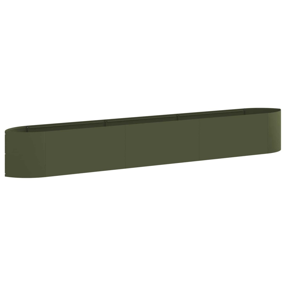 Produktbild för Höjd Trädgårdsbädd Olivgrön 300 x 40 x 40 cm Stål