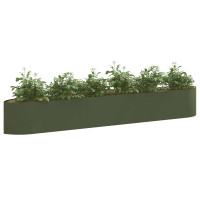 Produktbild för Höjd Trädgårdsbädd Olivgrön 300 x 40 x 40 cm Stål