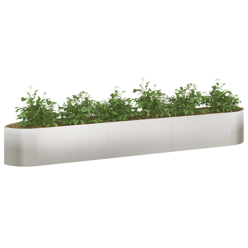 Produktbild för Höjd Trädgårdsbädd Rostfritt stål 300 x 40 x 40 cm Stål