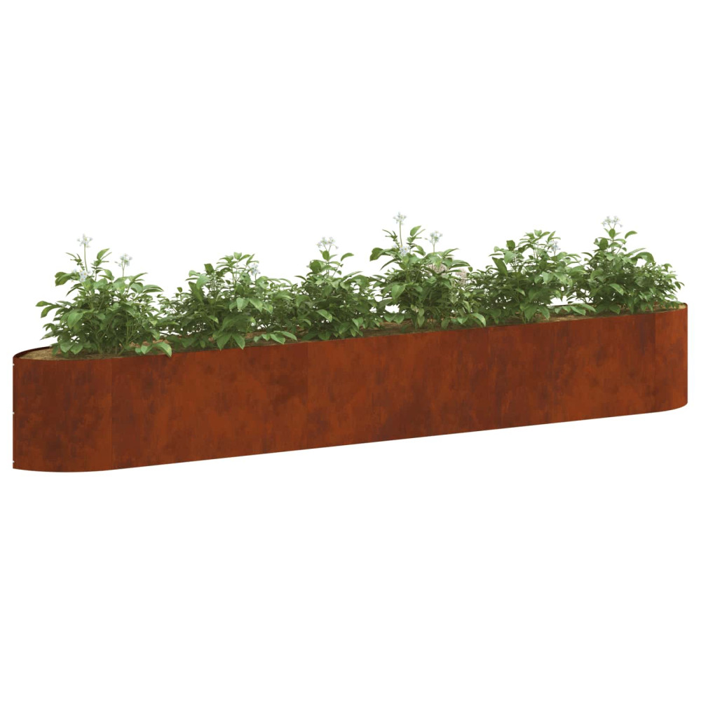 Produktbild för Höjd Trädgårdsbädd Väderbeständig stål 300 x 40 x 40 cm Stål