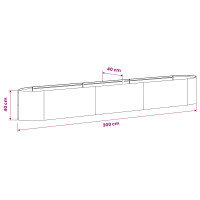Produktbild för Höjd Trädgårdsbädd Väderbeständig stål 300 x 40 x 40 cm Stål