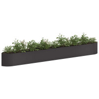 Produktbild för Höjd Trädgårdsbädd Svart 380 x 40 x 40 cm Stål