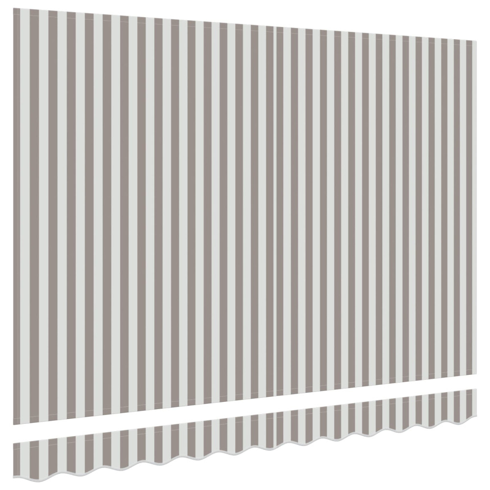 Produktbild för Markisväv Ljusgrå och vit. 3 x 2,5 m Polyester