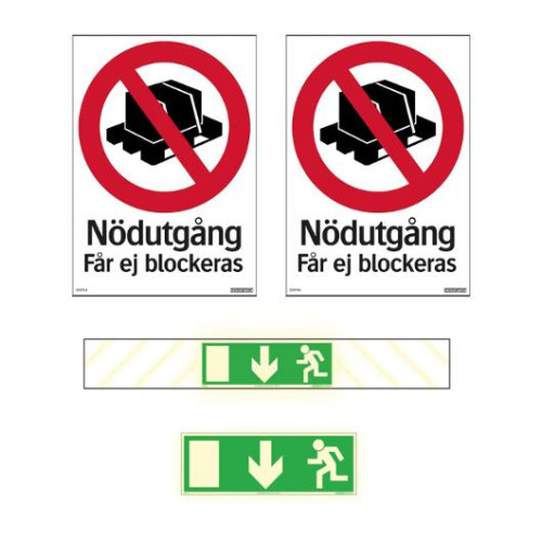 SYSTEMTEXT Skylt Dörrkit för nödutgångar
