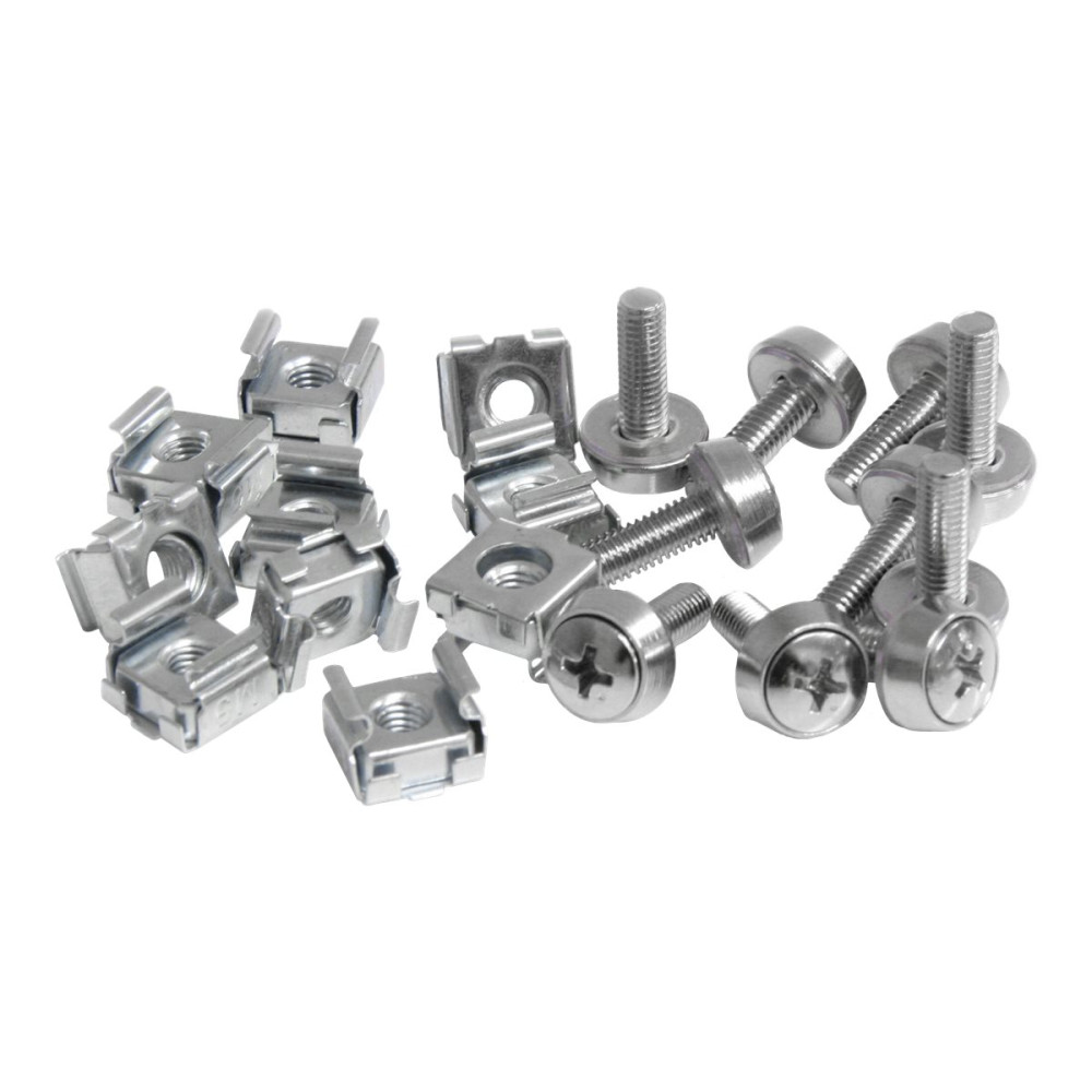 Produktbild för StarTech.com M5 Mounting Screws and Cage Nuts for Server Rack Cabinet - Pack of 50 Server Rack Screws (CABSCREWM5) - skruvar och muttrar för rack