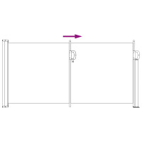 Produktbild för Utfällbar sidomarkis 300 x 100 cm Polyester Rektangulär Grå