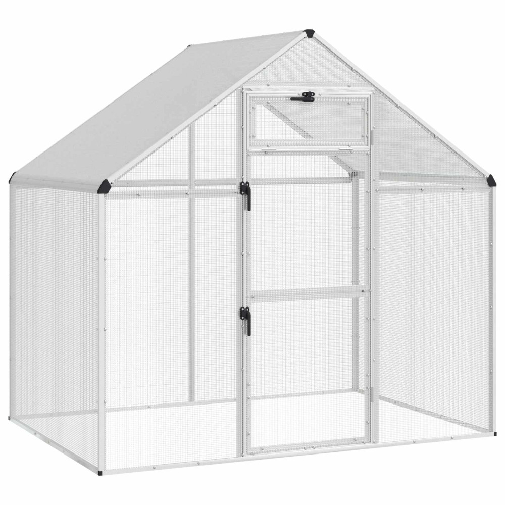 Produktbild för Fågelbur Silver 181,5 x 110,5 x 173,5 cm Svetsat trådmask
