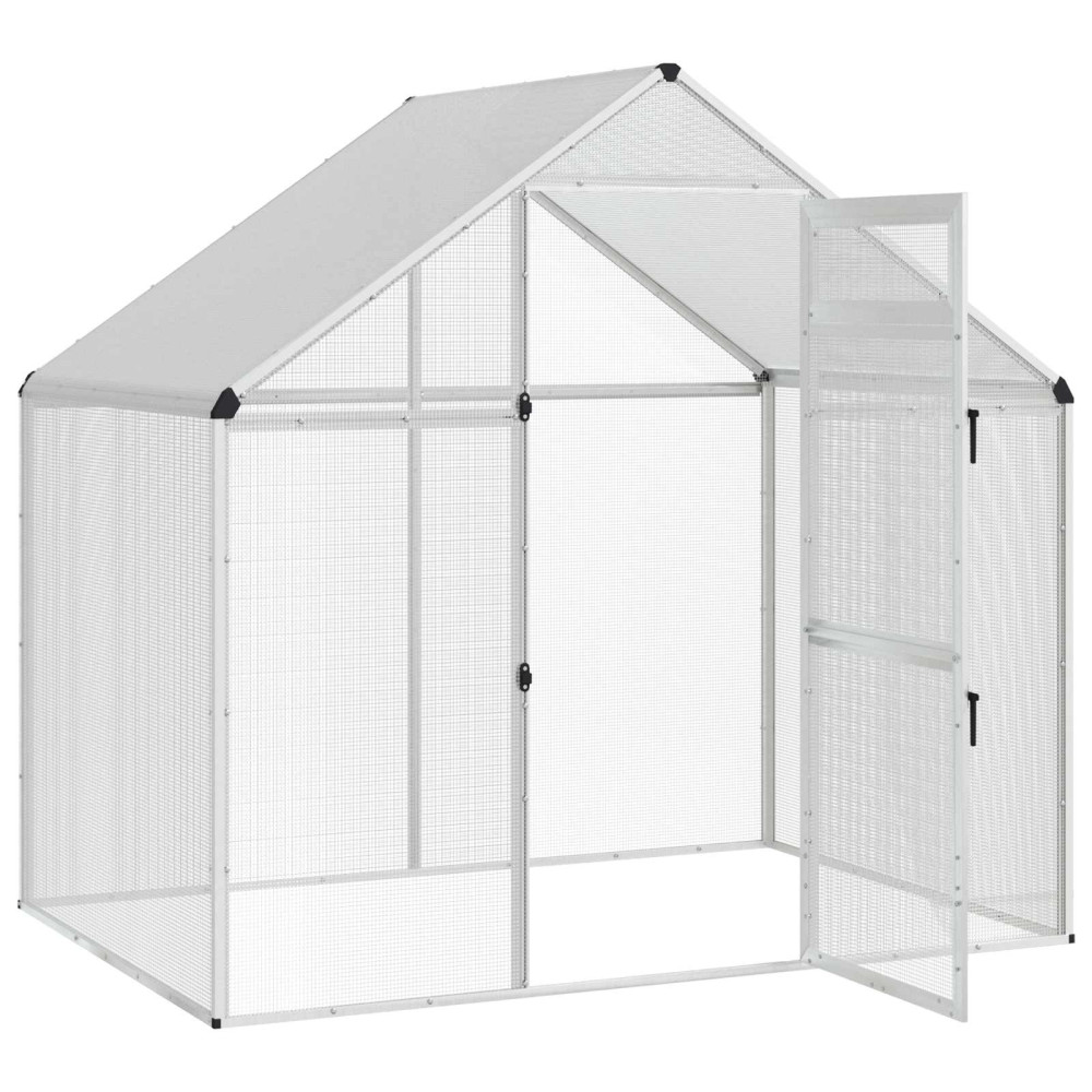 Produktbild för Fågelbur Silver 181,5 x 110,5 x 173,5 cm Svetsat trådmask